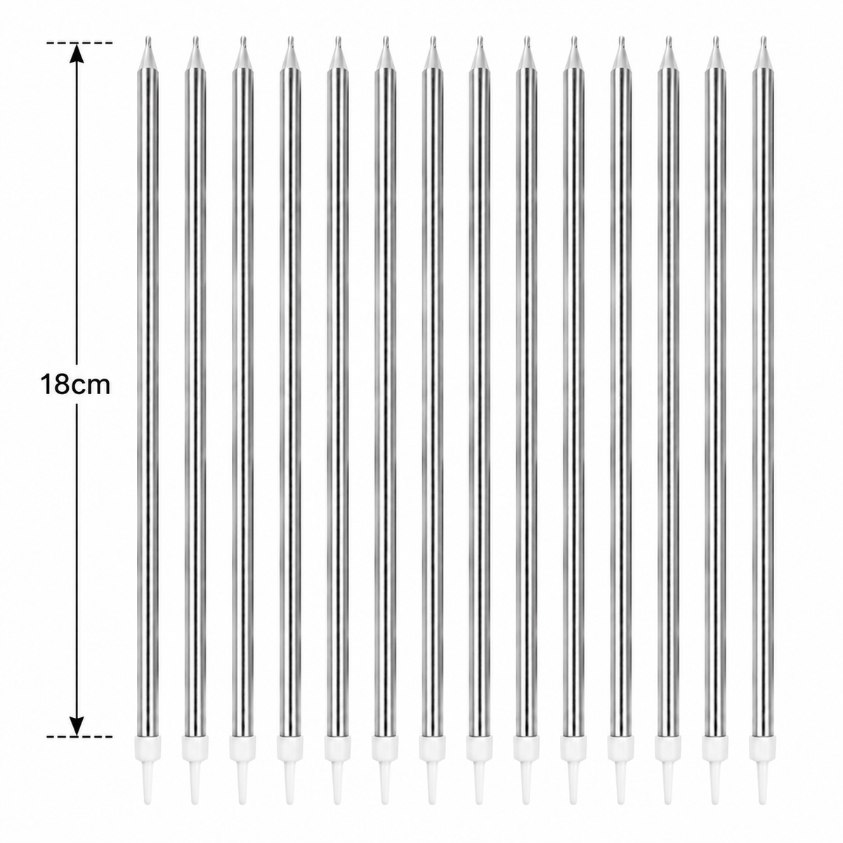 16 Extra Tall Candles & Holders 18cm Birthday Party Cake Topper Decoration Pick