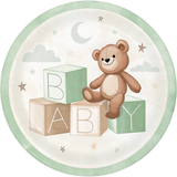 Teddy baby party plates