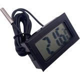 black digital temperature meter with wire sensor
