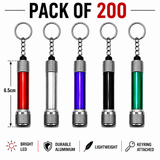 200x LED Torches Bright White Keyring Bulk Buy