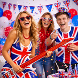 Inflatable Union Jack Guitar 106cm Blow Up Air Guitar Fancy Dress Party Prop