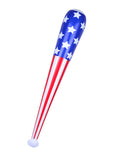 Inflatable baseball bat with American flag design on a white background