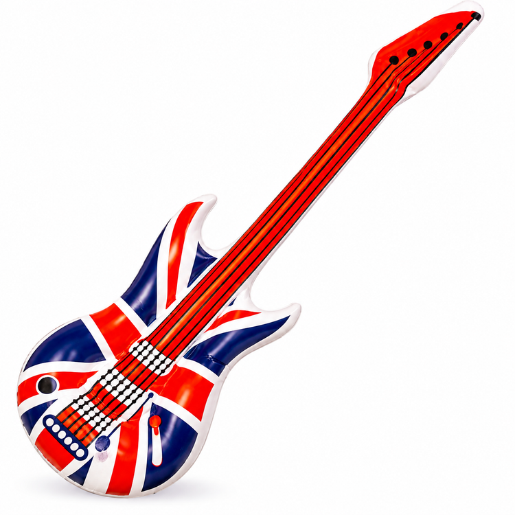 Inflatable Union Jack Guitar 106cm Blow Up Air Guitar Fancy Dress Party Prop
