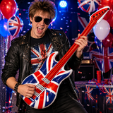 Inflatable Union Jack Guitar 106cm Blow Up Air Guitar Fancy Dress Party Prop
