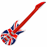 Inflatable guitar with Union Jack design on a white background