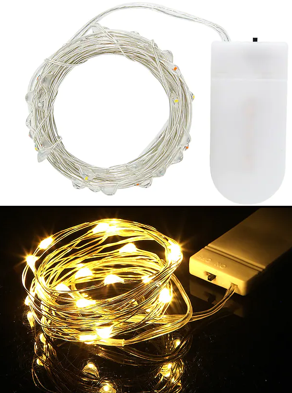 warm white 20 LED string fairy lights 2m length