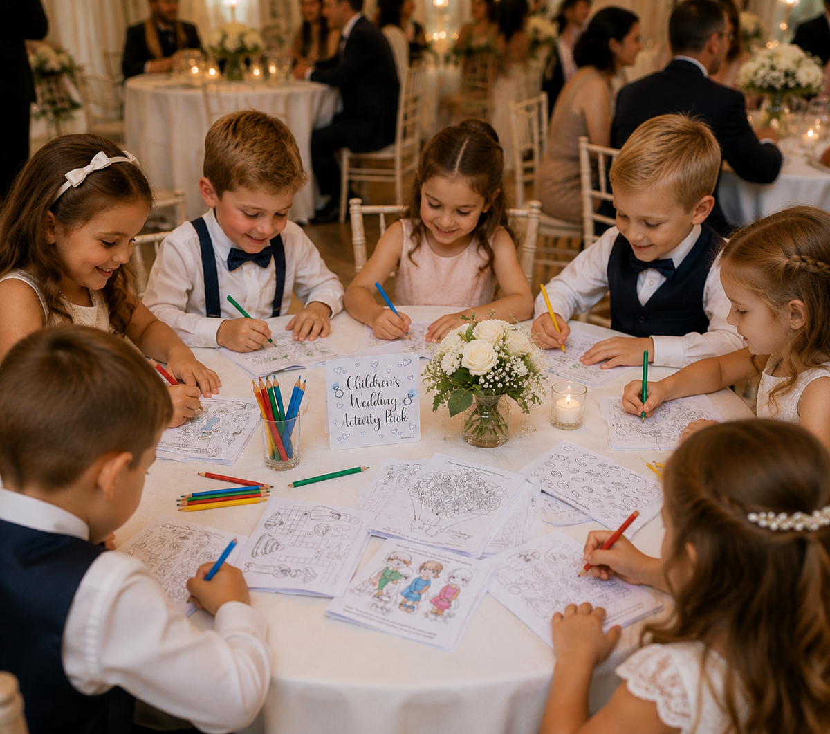 Wedding Activity Pack For Kids - Games Puzzles Colouring Party Favour Bag Filler