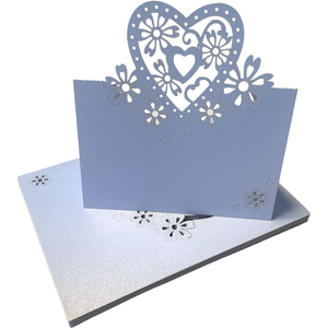 heart place cards in 7 colours