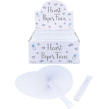 White heart folding fan wedding favour