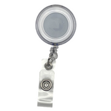 white round retractable id badge holder keyring