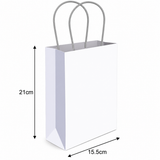 White Party Gift Bag With Handles Small Present Loot Favours Paper Bags