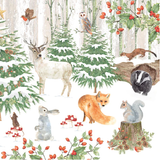 Christmas Napkins Woodland animal tableware