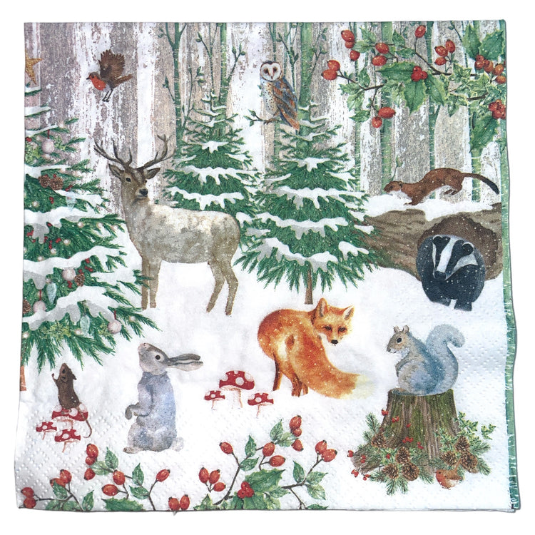Christmas Napkins Party Tableware Serviette Paper Xmas Dinner Table Decoration