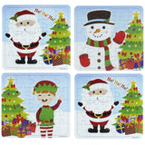 Set of four Christmas-themed children's puzzles featuring Santa, snowman, and elf.