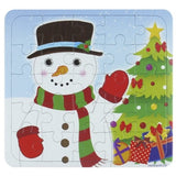 Children's Christmas puzzle with a snowman and tree design