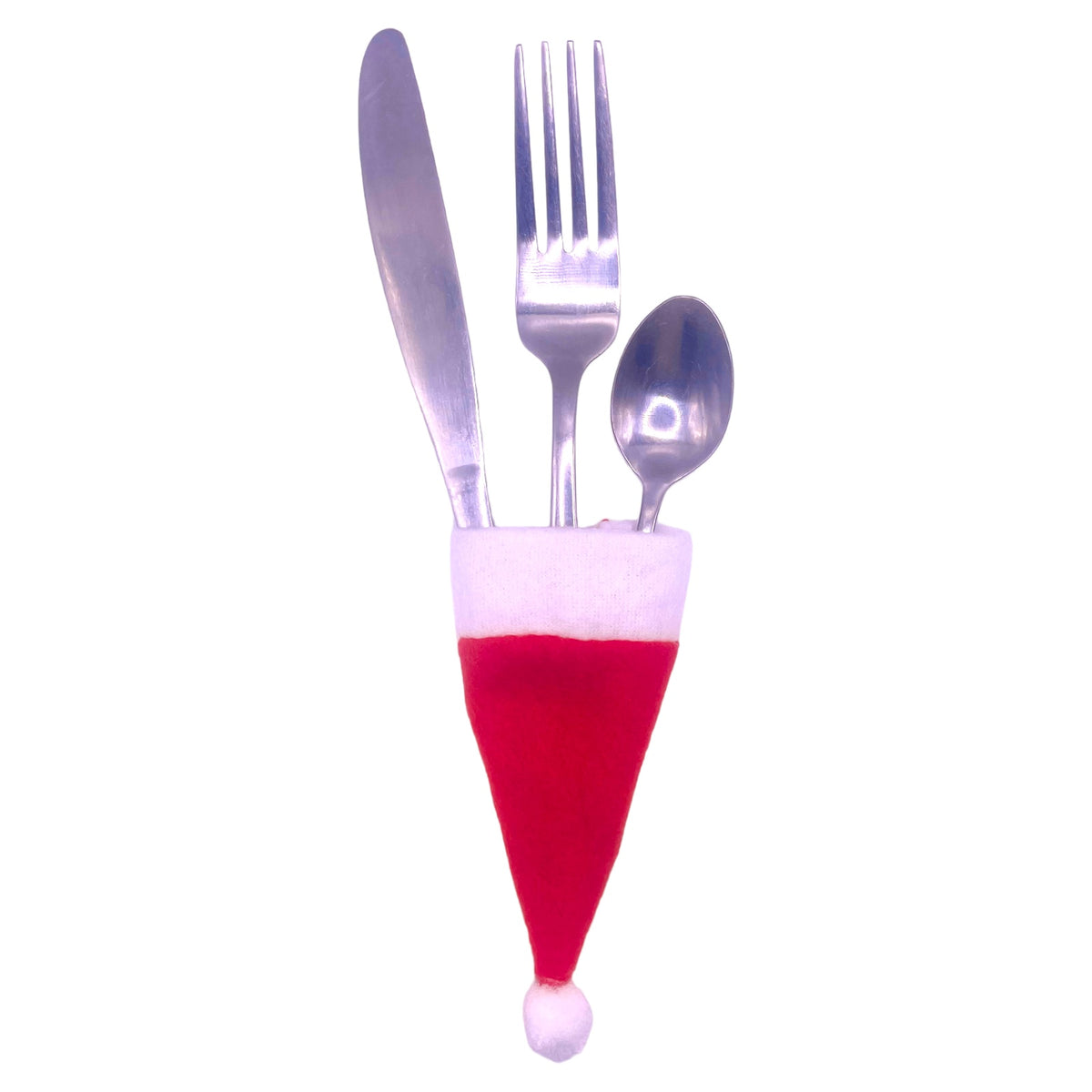 Christmas Cutlery Holder Mini Santa Hat Xmas Table Decoration Idea