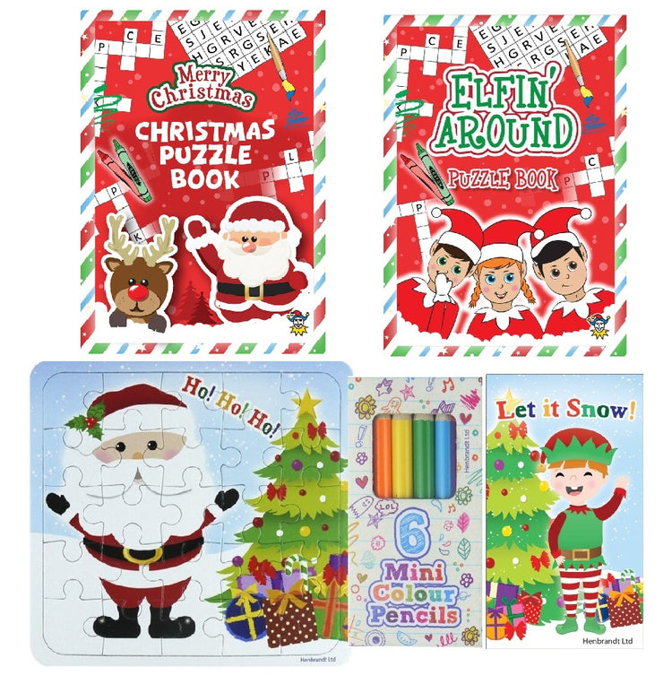 Christmas Activity Pack Kids 5pc Xmas Eve Box Stocking Filler For Kids Gift Idea