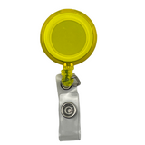 yellow round retractable id badge holder keyring