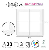 Product packaging for ti-flair UK disposable tablecloths with dimensions and features.