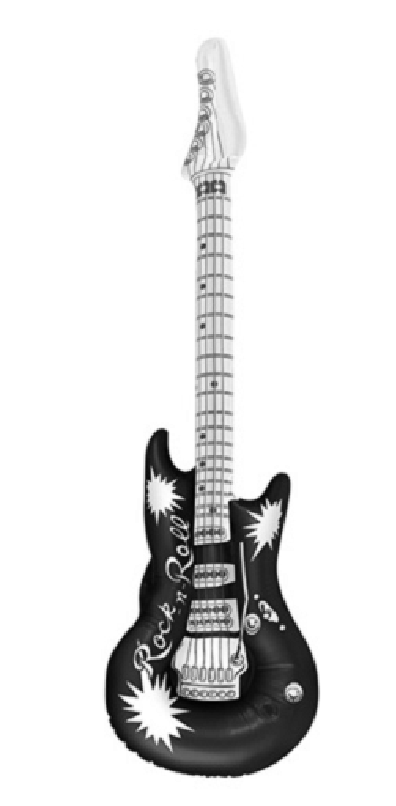 black inflatable rock and roll guitar