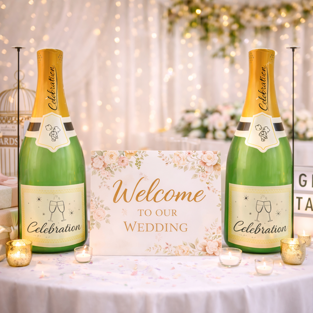 inflatable champagne bottles wedding table decoration