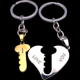 Gold key to my heart couples keyring gift idea