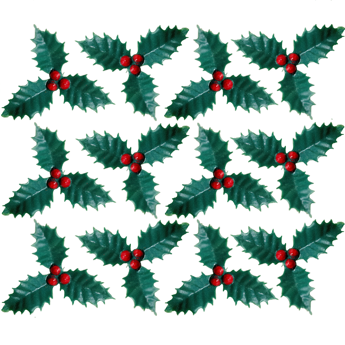 12 holly and berry christmas cake topper