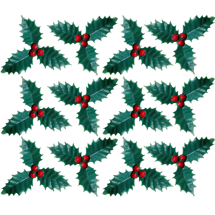 12 holly and berry christmas cake topper