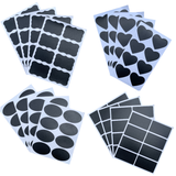 mix of chalkboard sticker designs - Heart, oval, square, rectangle