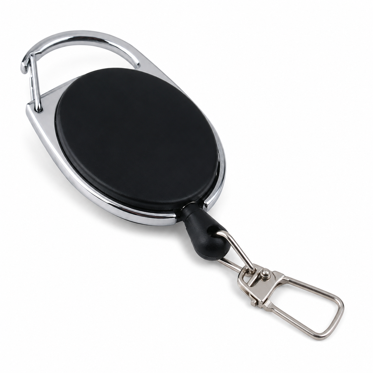 2 x Retractable Key Chain ID Holder 80cm Extendable Rope Keyring Carabina Clip