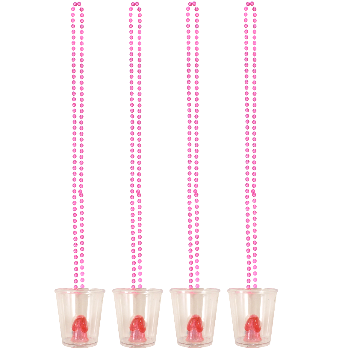 Pink Hen Night Party Shot Glass Necklace Willy Hen Do Favour Party Bag Filler