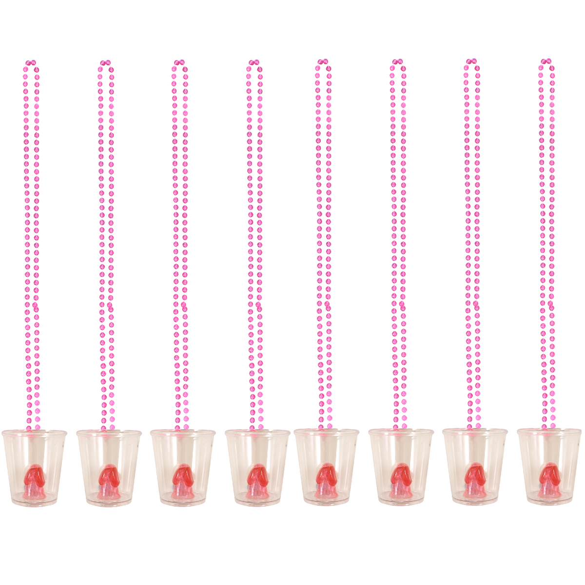 pack of 8 willy shot glasses for hen party