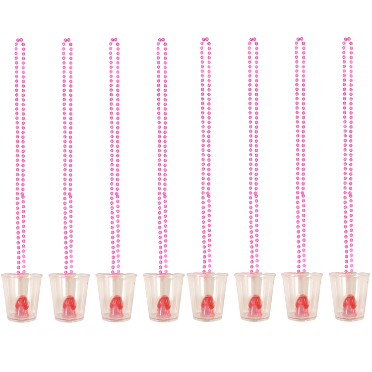 pack of 8 willy shot glasses for hen party
