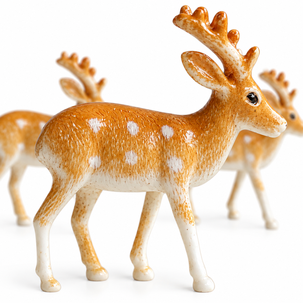 12pc Reindeer Cake Topper Set Christmas Yule Log Cupcake Plastic Snow Decoration