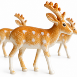 12pc Reindeer Cake Topper Set Christmas Yule Log Cupcake Plastic Snow Decoration