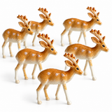 12pc Reindeer Cake Topper Set Christmas Yule Log Cupcake Plastic Snow Decoration
