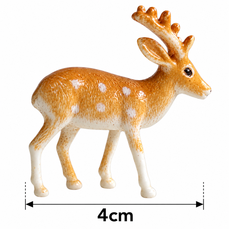12pc Reindeer Cake Topper Set Christmas Yule Log Cupcake Plastic Snow Decoration
