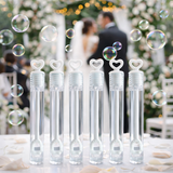 24 Heart Bubble Tubes For White Wedding Party Favours Bag Filler Mini Gift Idea