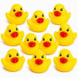 Mini Rubber Ducks Pack of 10 Yellow Bath Time Toy Pool Toy for Kids & Adult Fun