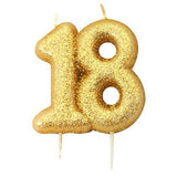 18th birthday gold cake candle 
