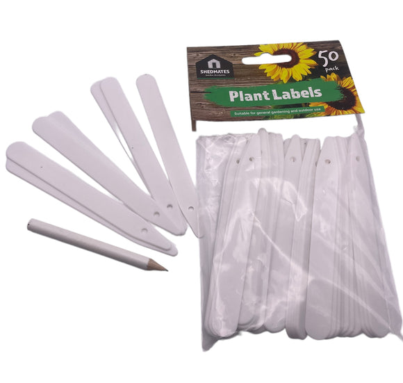 50 white Plastic plant labels