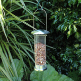 Bird nut feeder with nuts