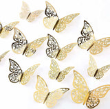 Gold butterfly 3d wall sticker