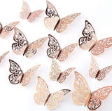 Rose gold butterfly 3d wall sticker