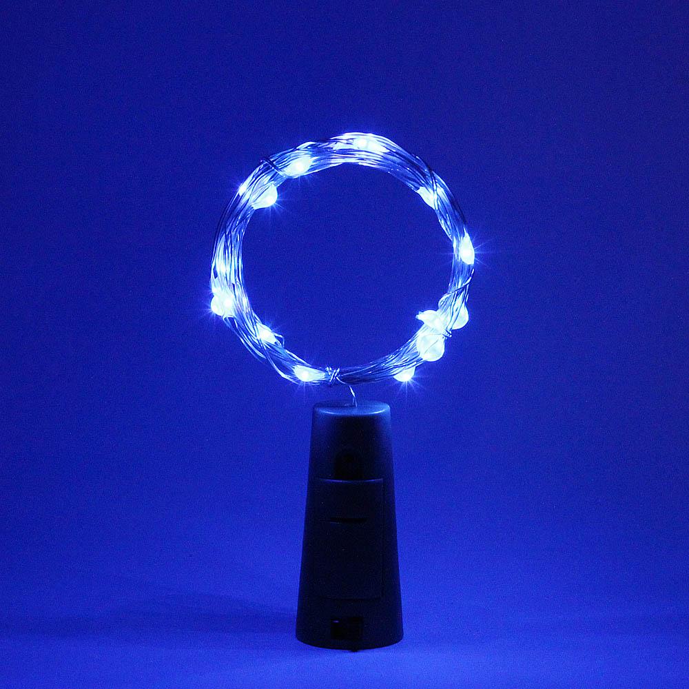 20 LED blue cork string light