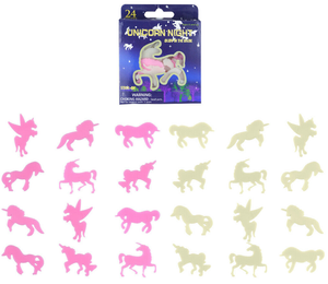 24 glow in the dark unicorn wall stickers