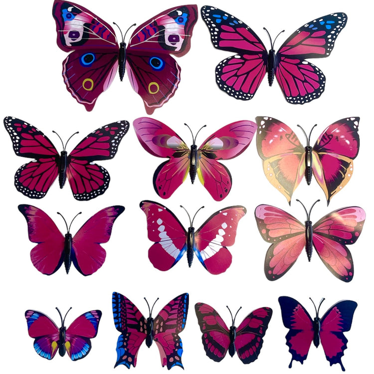 Butterfly Wall Stickers 3D Sticker and Magnetic Insect Home Wall Decor Docoration