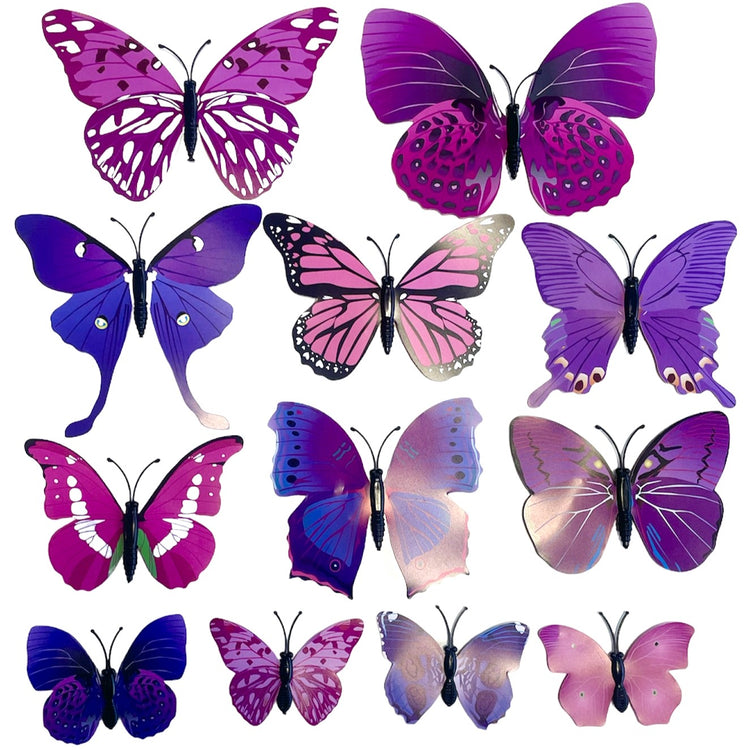 Butterfly Wall Stickers 3D Sticker and Magnetic Insect Home Wall Decor Docoration