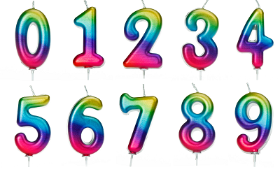 rainbow number age cake candle topper