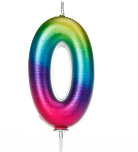 rainbow number age cake candle topper